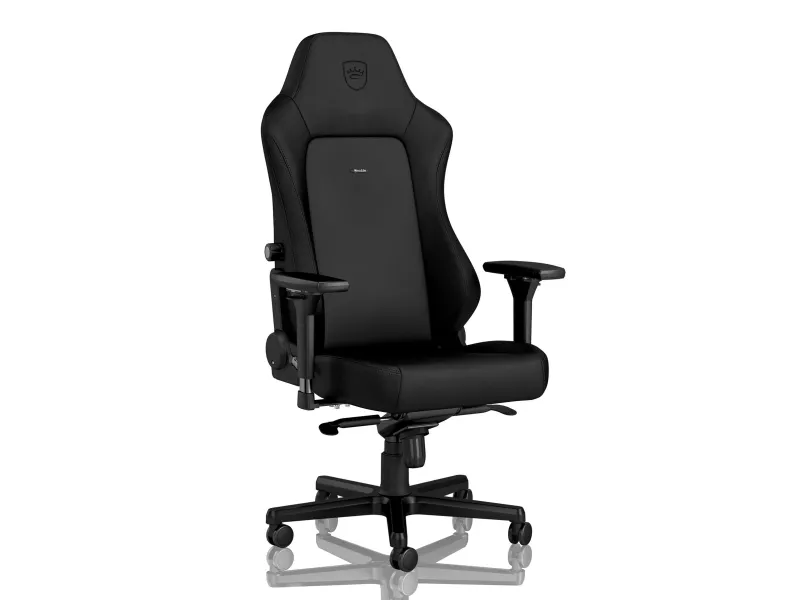Noblechairs Hero - Stol - ergonomisk - armstøtter - T-formet - vippe - drejeled - polyuretan-læder, stålramme - sort
