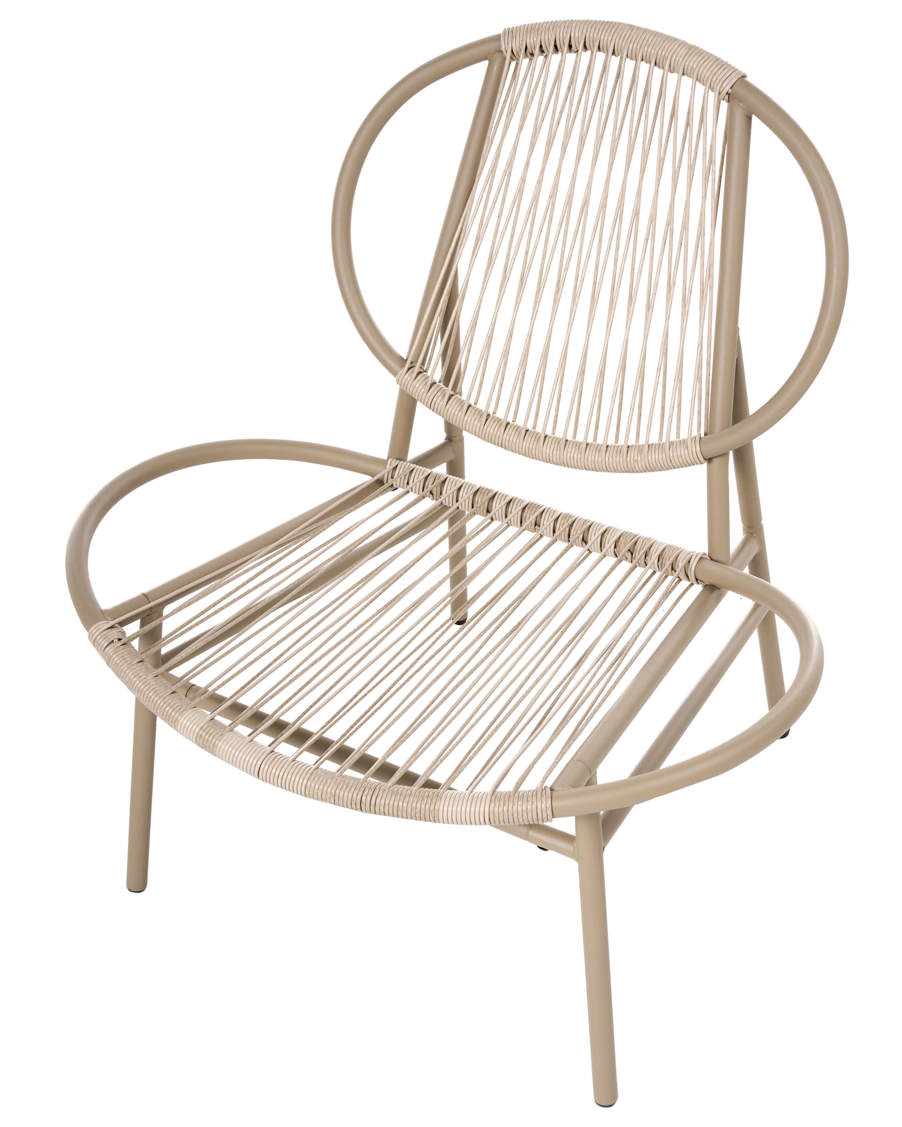 Tuinstoel OVARO PE rotan Beige