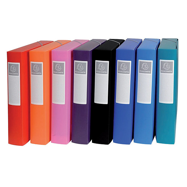 Chemises Exabox  polypropylène dos 6 cm Exacompta coloris assortis, lot de 8