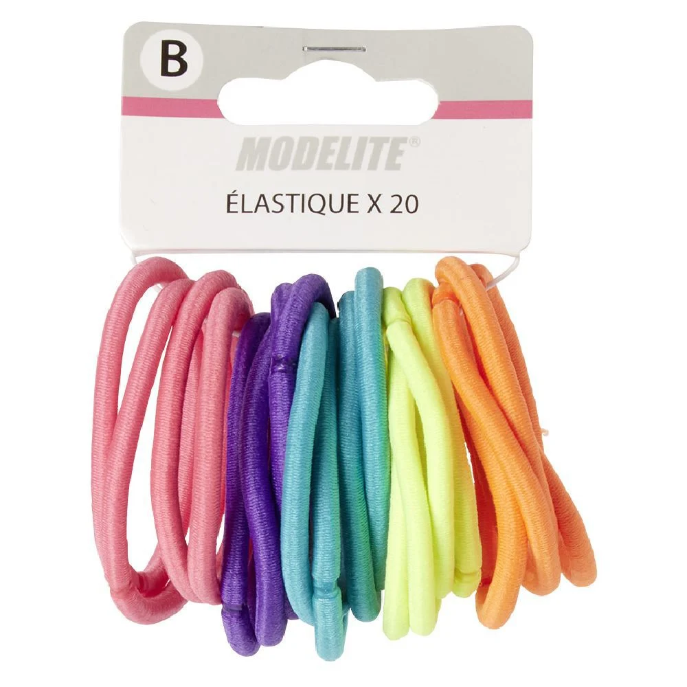 Élastique sans métal uni assorti x20