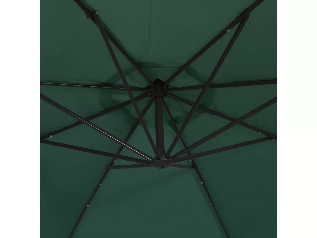 Parasol en porte-à-feux et poteau métallique 350 cm Vert