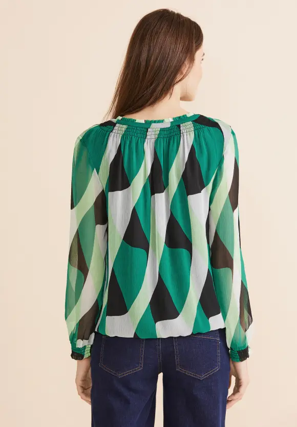 Smock Chiffonbluse - fresh spring green