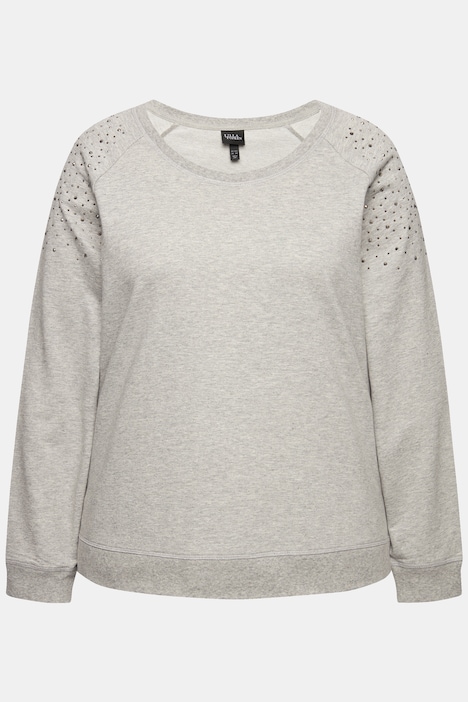 Sweatshirt, Ziernieten, Oversized, Rundhals, Langarm