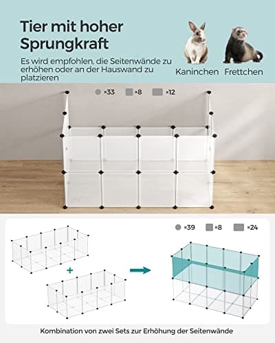 Enkel montering modulær lekegrind for kjæledyr - romslig og sikker