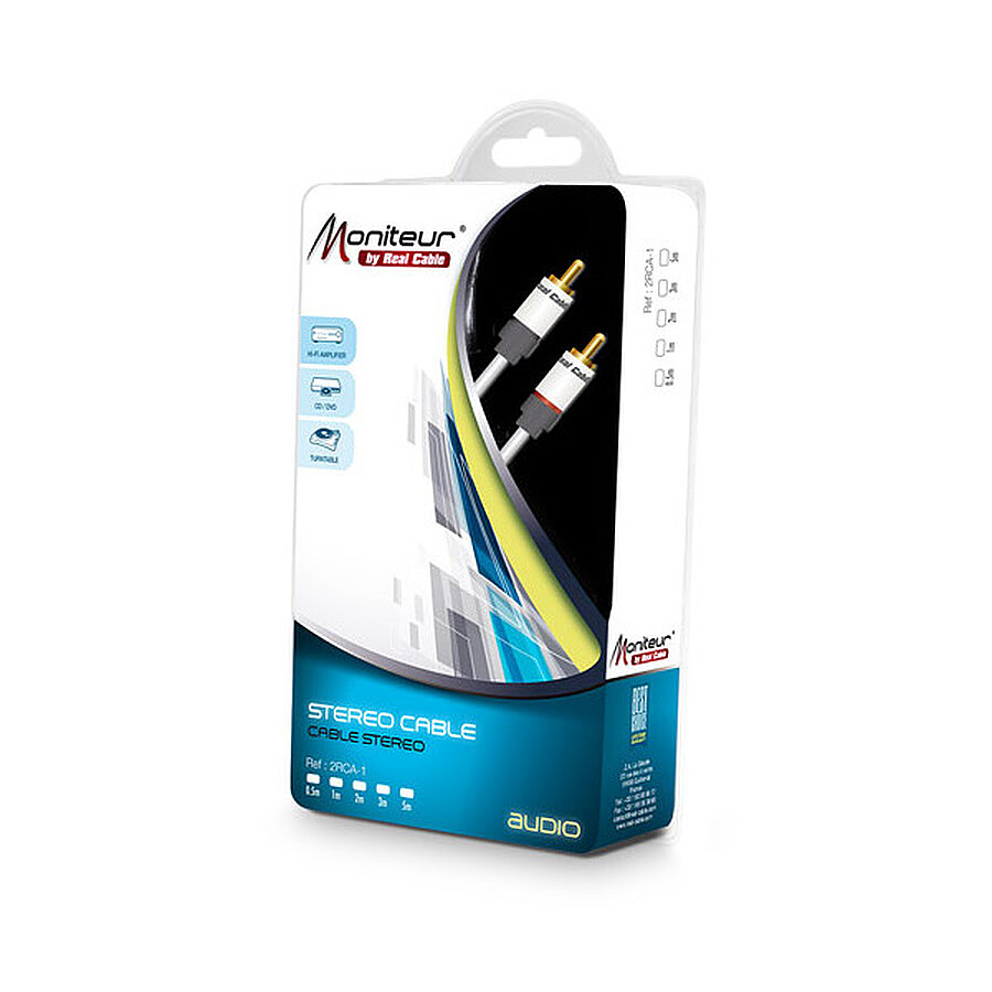 Real Cable Câble audio 2 RCA / 2 RCA Blanc - 0,50 m