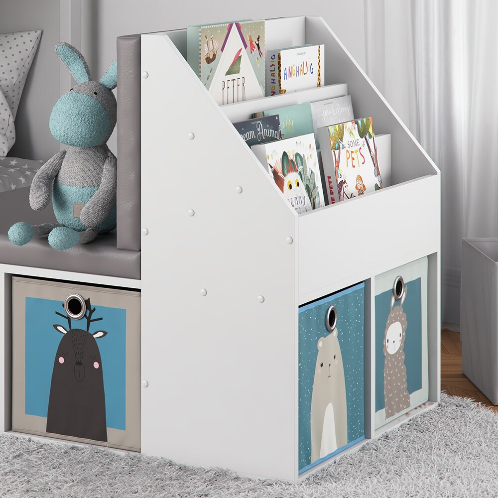 VICCO Kinderregal ONIX mit Sitzbank Kindersitzbank Spielzeug Kinderzimmerregal