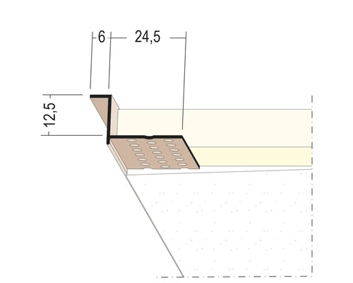 PROTEKTOR eind-/eindprofiel met schaduwvoeg voor gipsplaatbouw, PVC, 3050 x 6 mm, bundel = 50 stuks