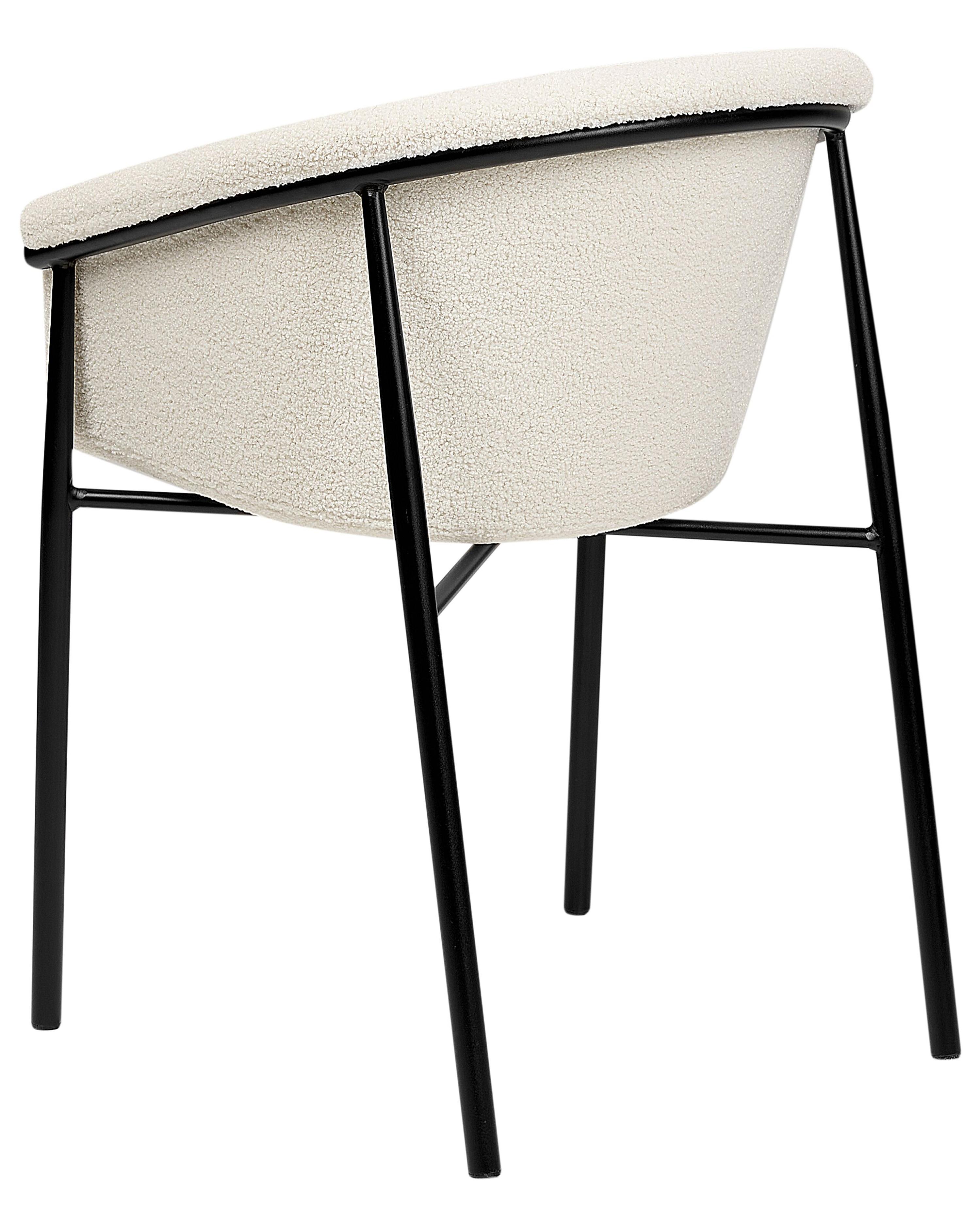 Set van 2 eetkamerstoelen AMES Bouclé Gebroken wit