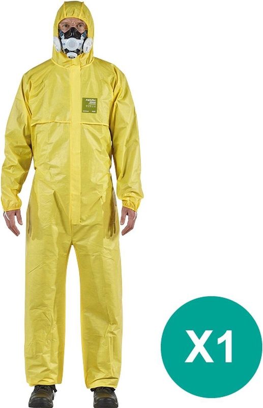 AlphaTec® 2300/132 - Chemische bescherming,Waterdichte overall,L,Geel