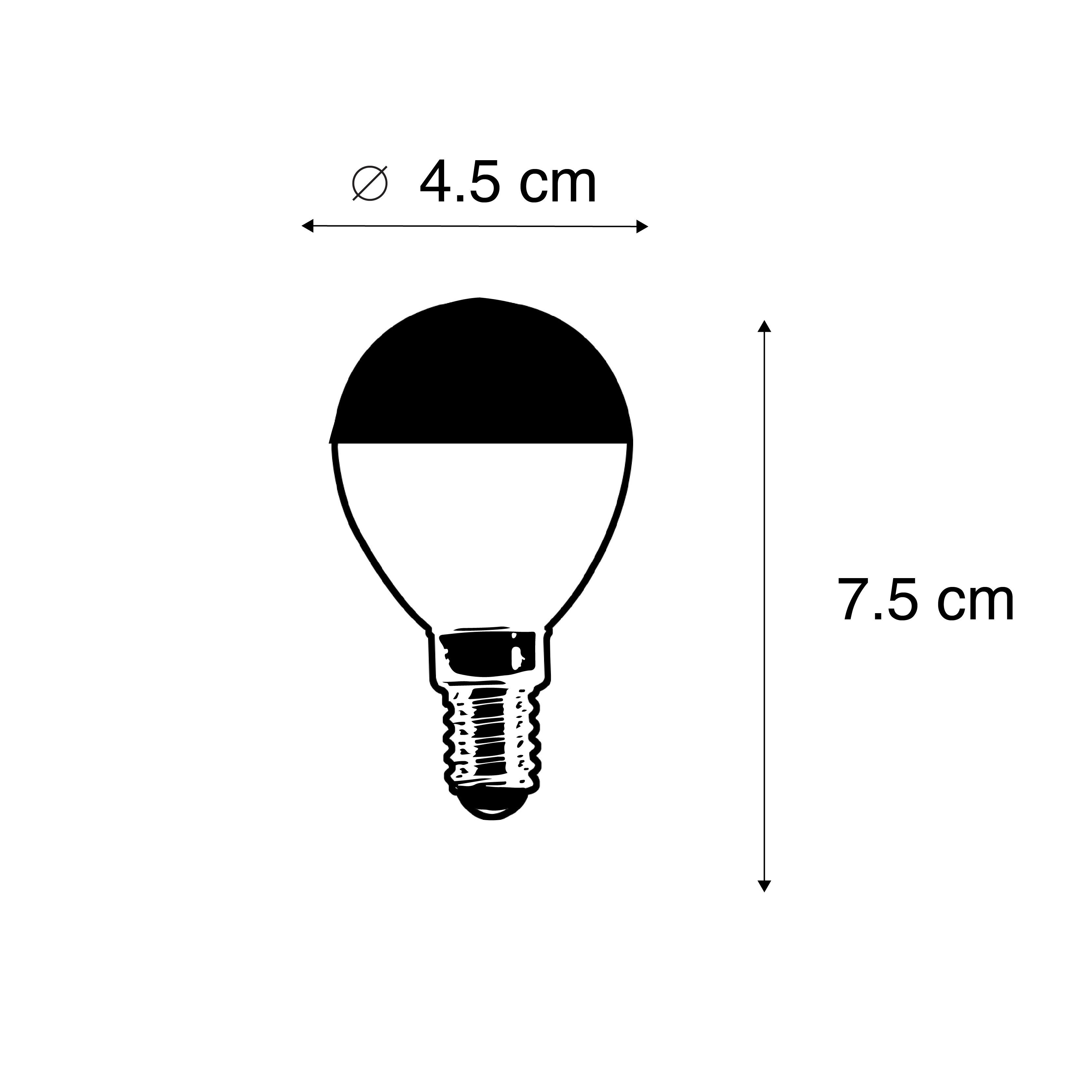E14 dimbare LED filamentlamp kopspiegel P45 zwart 300 lm 2700K