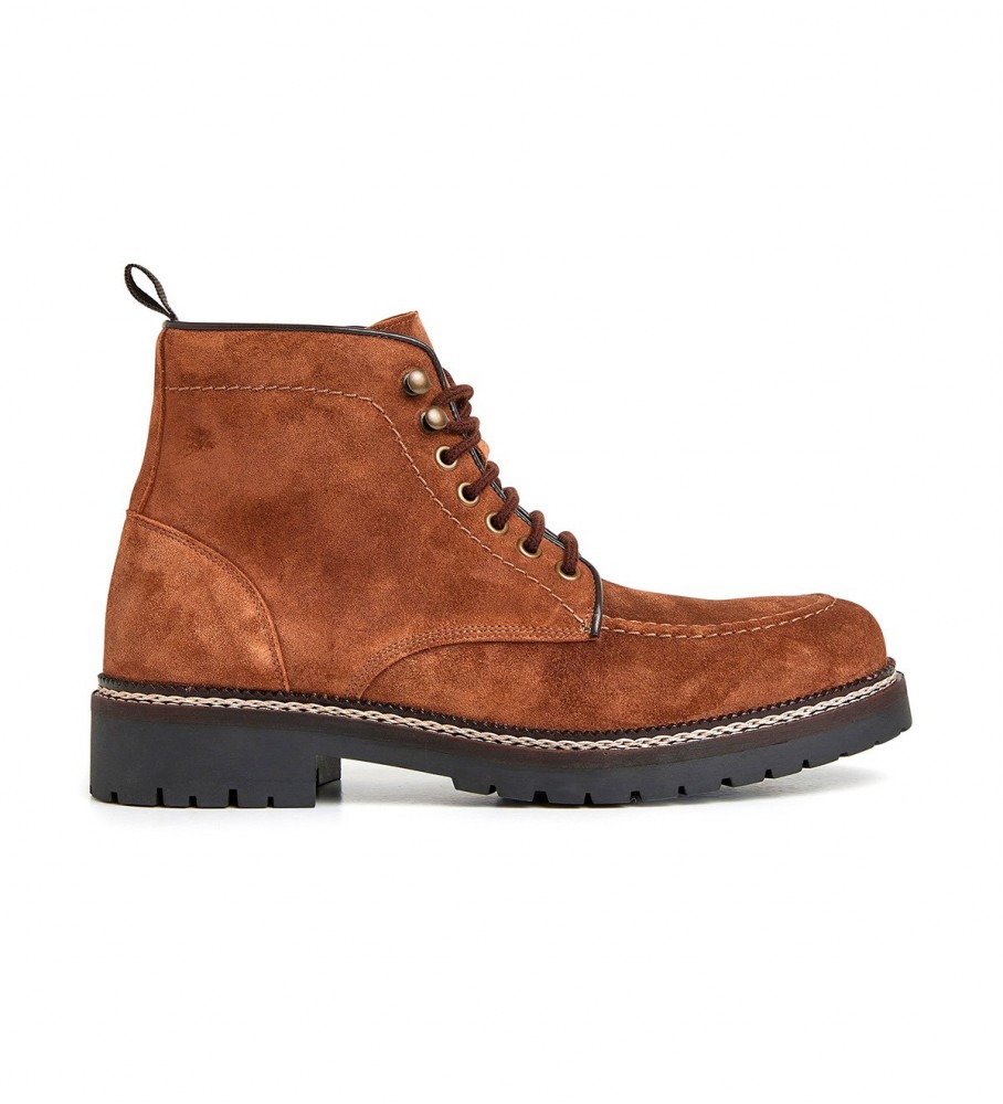 Botas de tornozelo Hackett Michigan em couro marrom