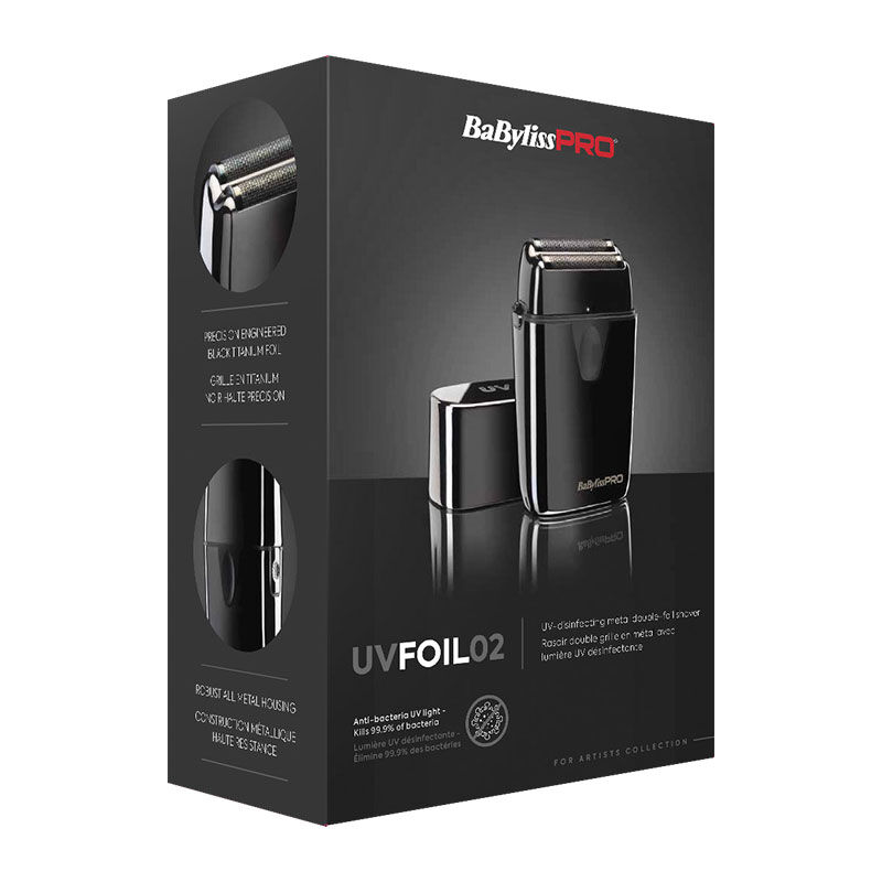 Rasoir double grille avec lumière désinfectante UVFOIL02