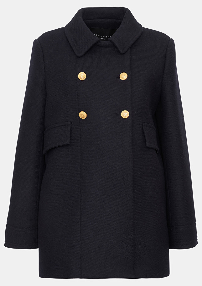 Manteau Marcbleu nuit en drap caban