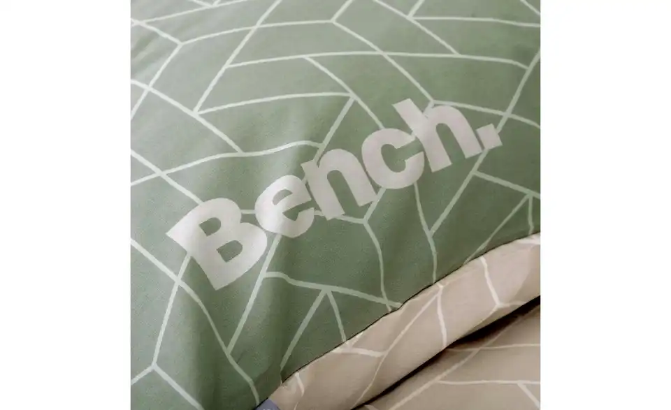 Bettwäsche-Set Bench 220 cm 155 cm Grün, Creme 155x220 cm