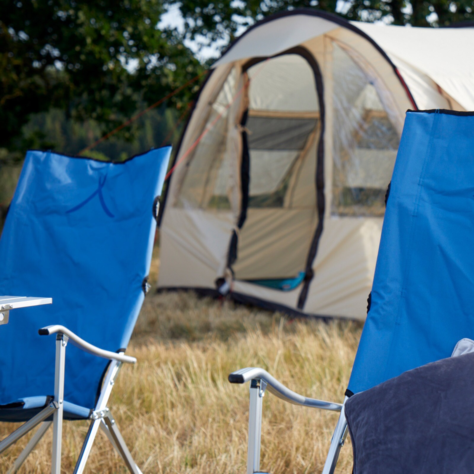 GRAND CANYON El Tovar Hochlehner Camping Falt Stuhl Outdoor Armlehne Alu 100 kg Farbe: Dark Blue