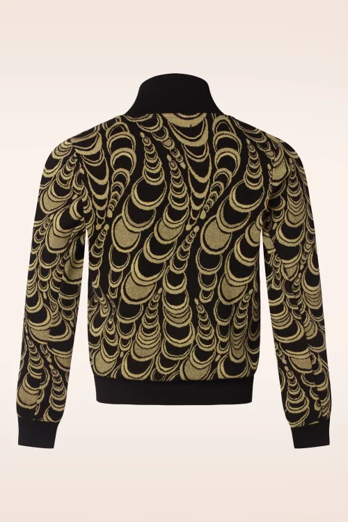 King Louie Cleo Bobbin Jacquard Jacket in zwart en goud