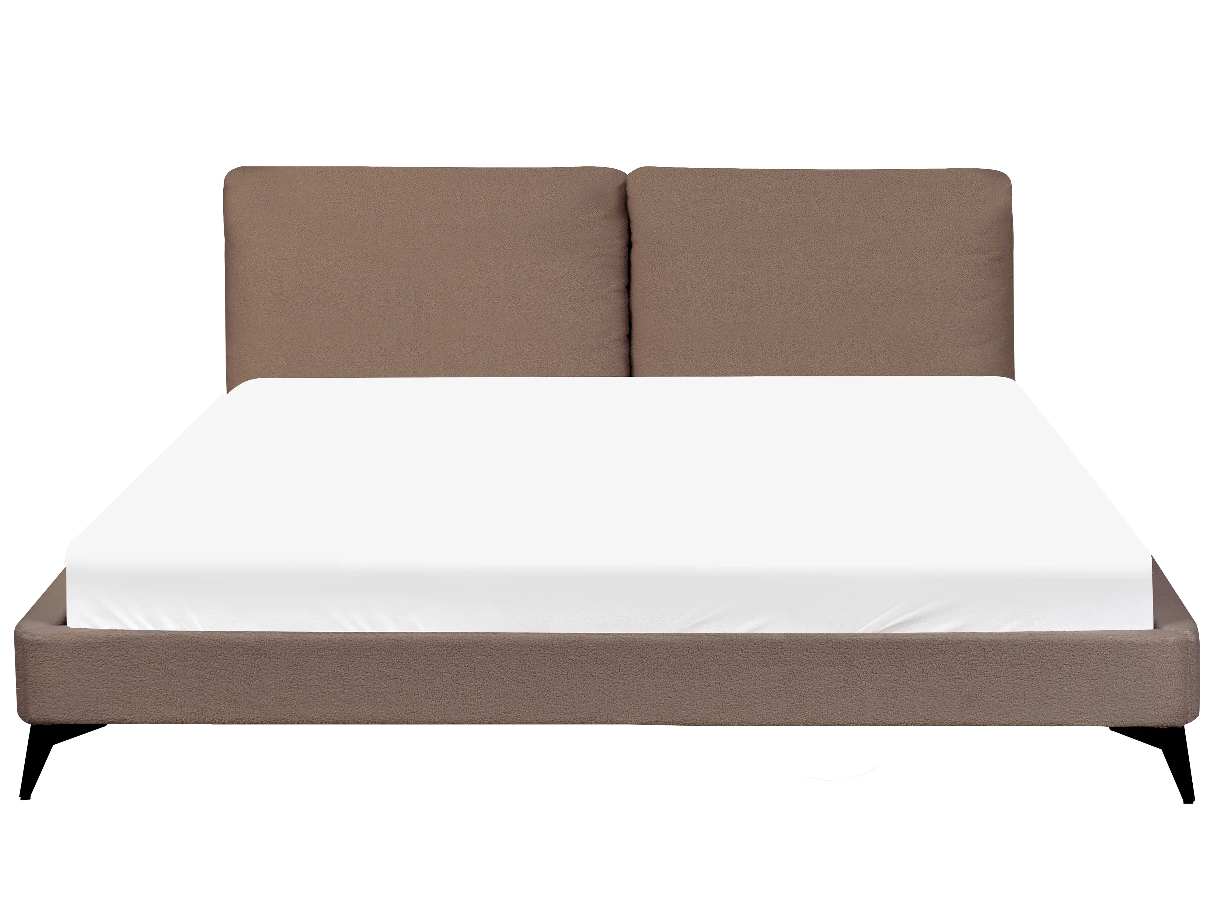 Bed Bouclé MELLE 180 x 200 cm Bruin