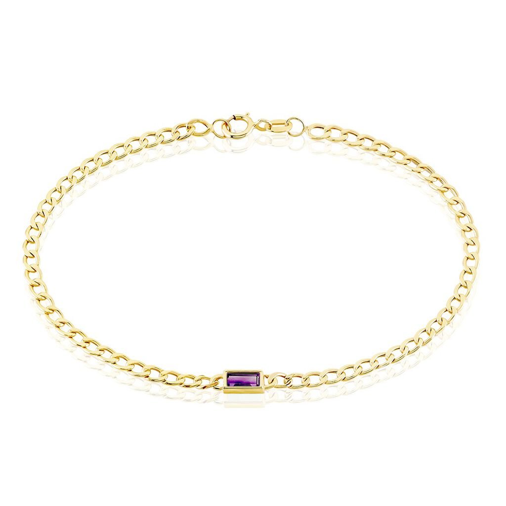 Bracelet Chain Or Jaune Améthyste