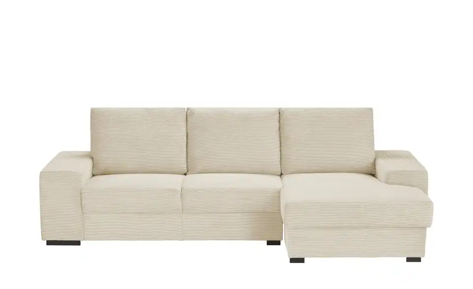 Ecksofa Rome Creme rechts Cordstoff