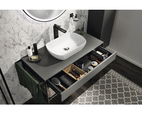 Wastafelmeubel FACKELMANN New York BxHxD 108,5 x 43 x 47,5 cm Frontkleur grijs mat 84917
