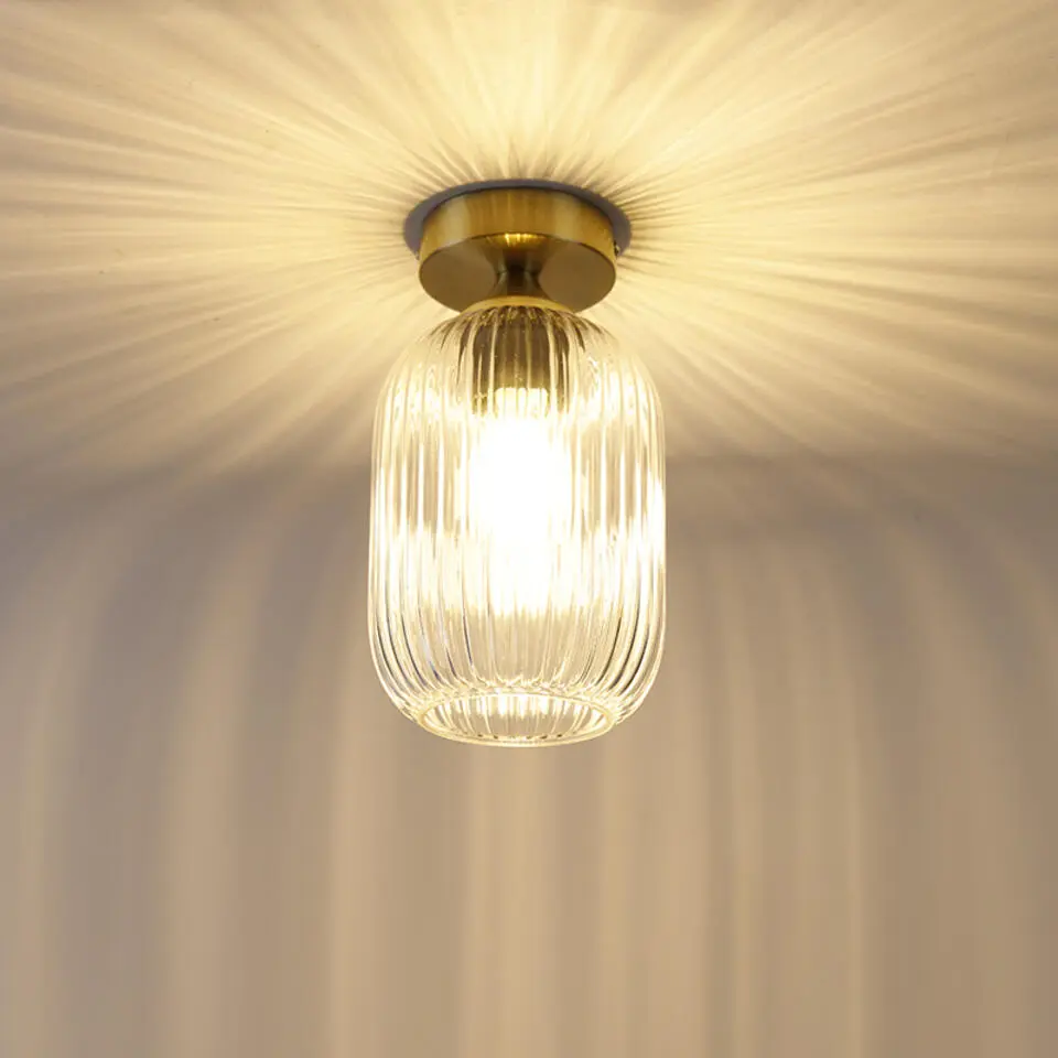 Qazqa plafondlampen banci goudkleurig e27
