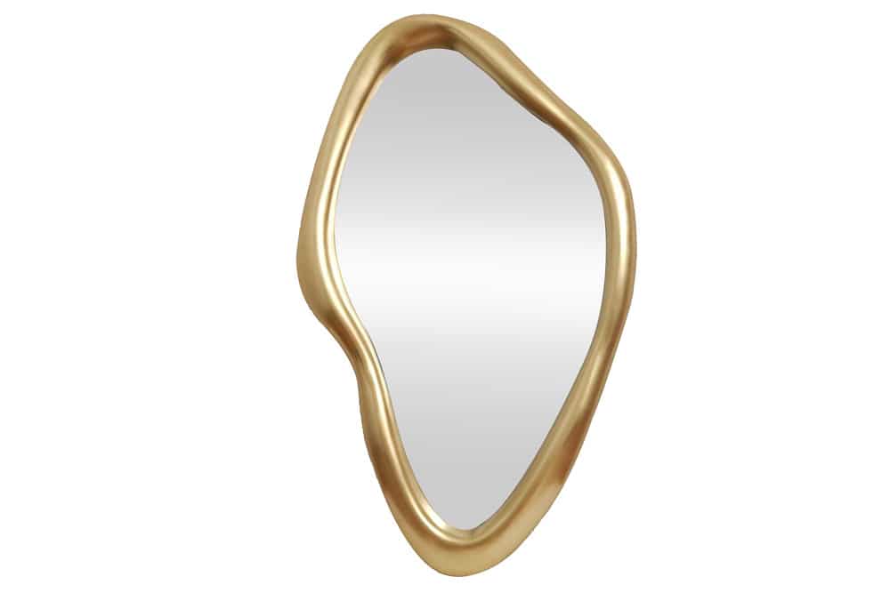 Moderner Wandspiegel MARQUISE 150cm gold variabel aufhängbar organische Form