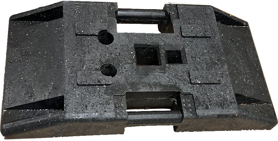 K1 ca. 30 kg zware grondplaat, 100% gerecycled, voor valbeveiliging, bouwborden / enkel stuk
