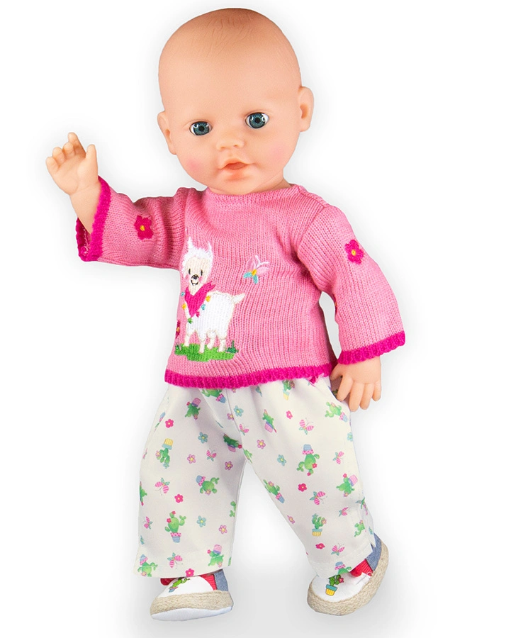 Puppenkleidung ALPAKA OSKAR (28-35cm) 2-teilig in bunt