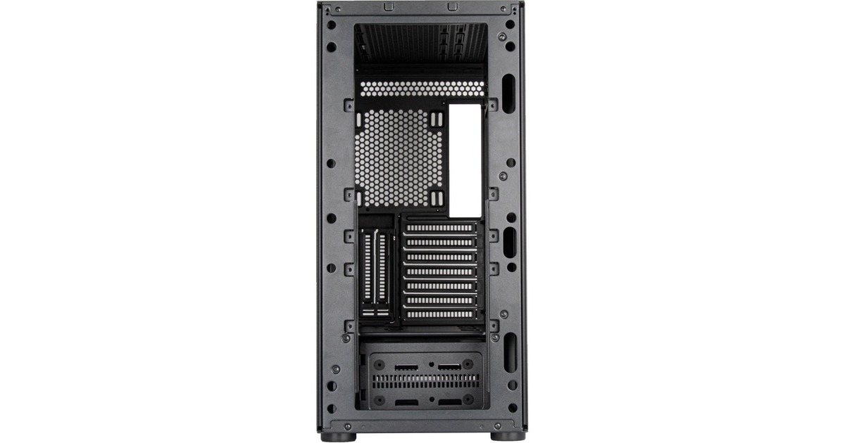 SilverStoneSST-SED1-B midi tower behuizing  (Zwart | 2x USB-A | 1x USB-C)
