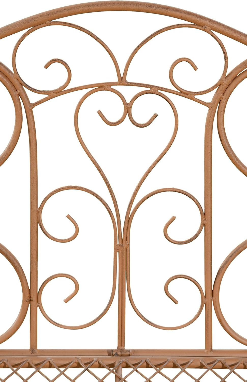 CLP Gartenbank Tara aus lackiertem Eisen I Sitzbank im Jugendstil I Eisenbank mit 2-3 Sitzplätzen I erhältlich, Farbe:antik braun