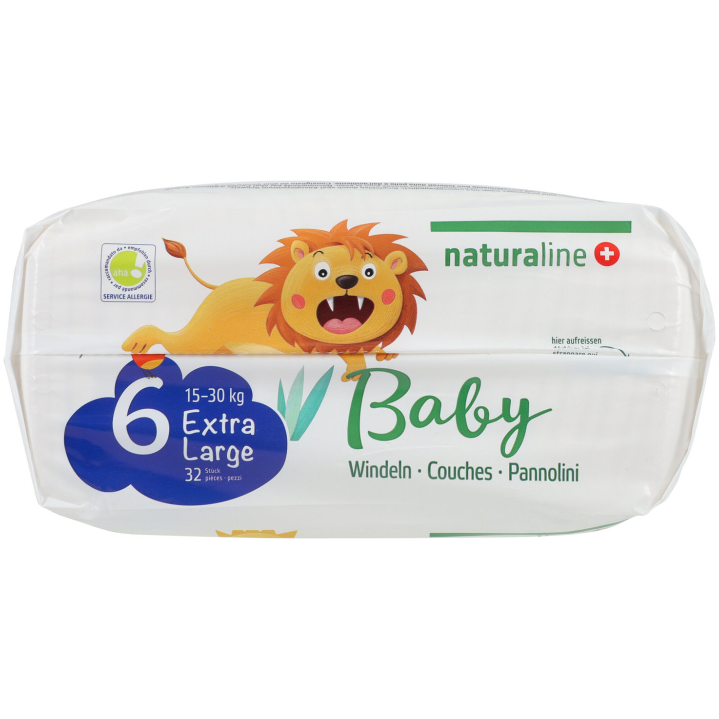 Naturaline Baby Gr.6 Extra Large, 15-30kg, 32 Stück