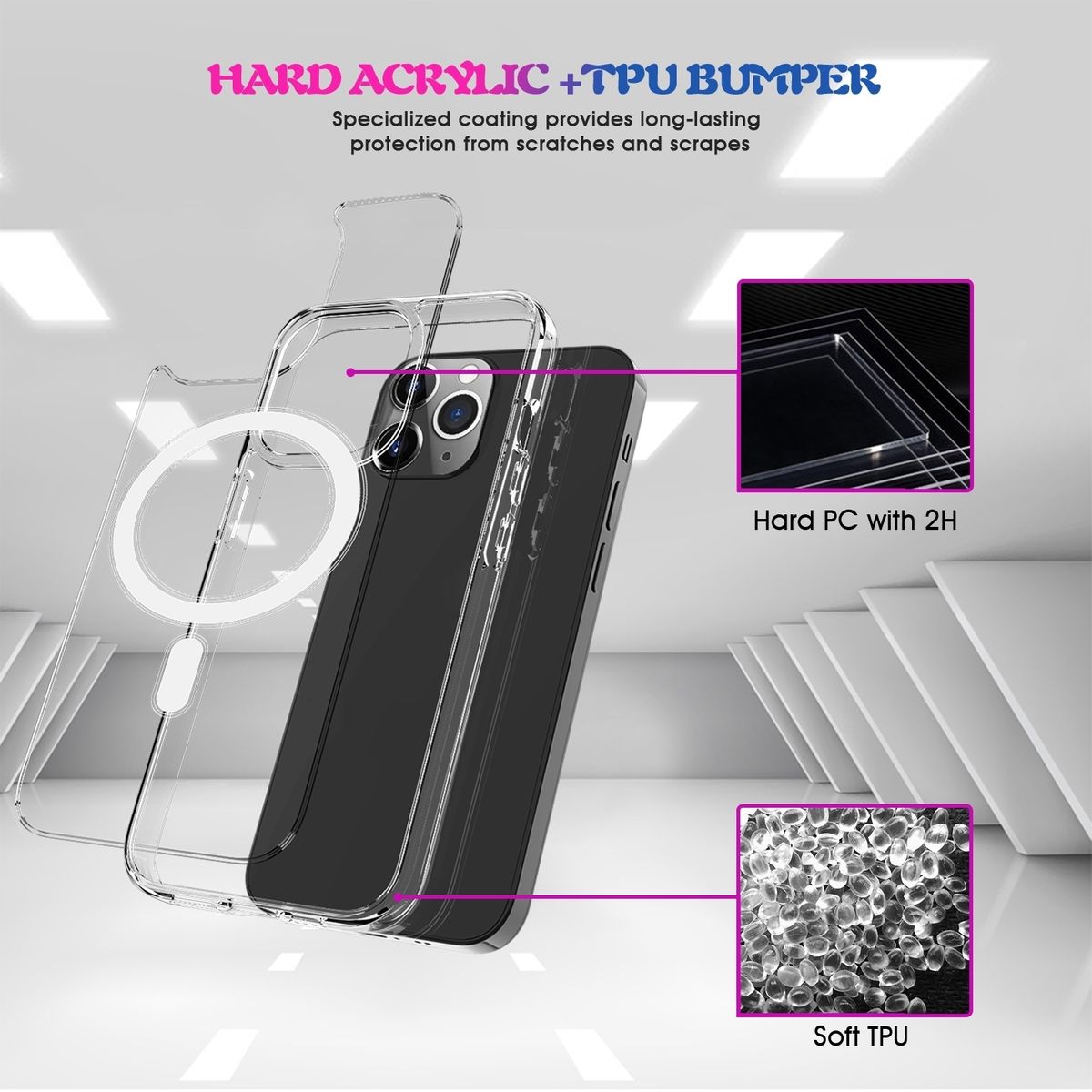 Hülle Handy Schutz MagSafe für Apple iPhone 15 Plus Pro Max Case Cover Etuis Neu