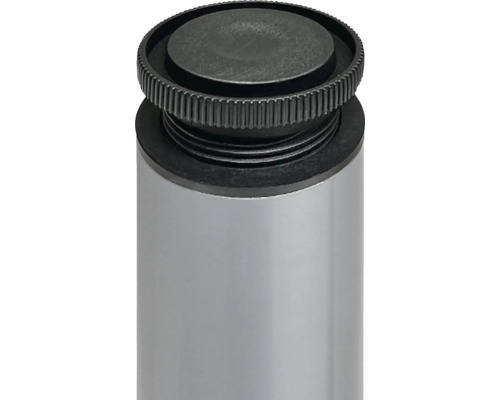 Tarrox ronde tafelpoot, 19 cm diameter, 60 mm in hoogte verstelbaar, zilver