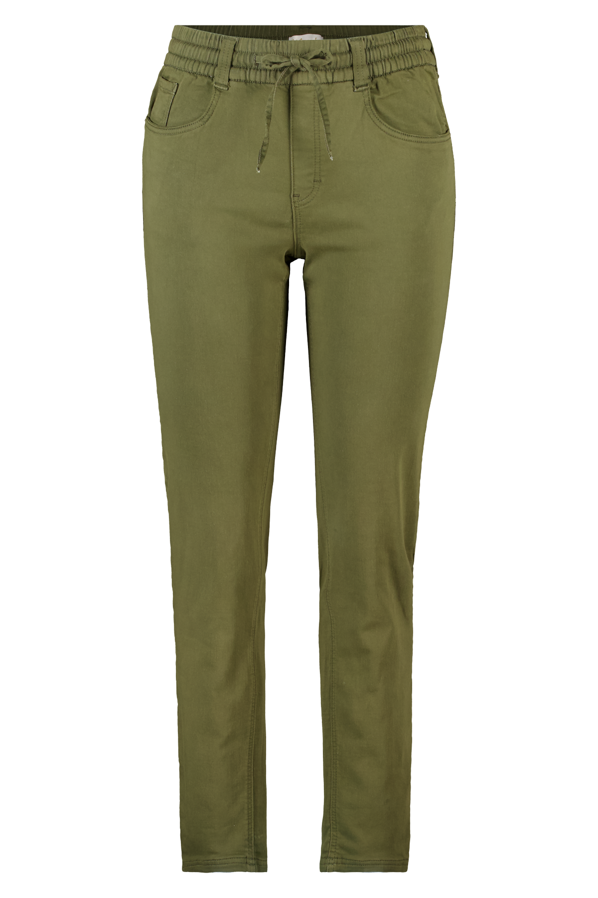 Straight leg jeans met elastische taille Khaki
