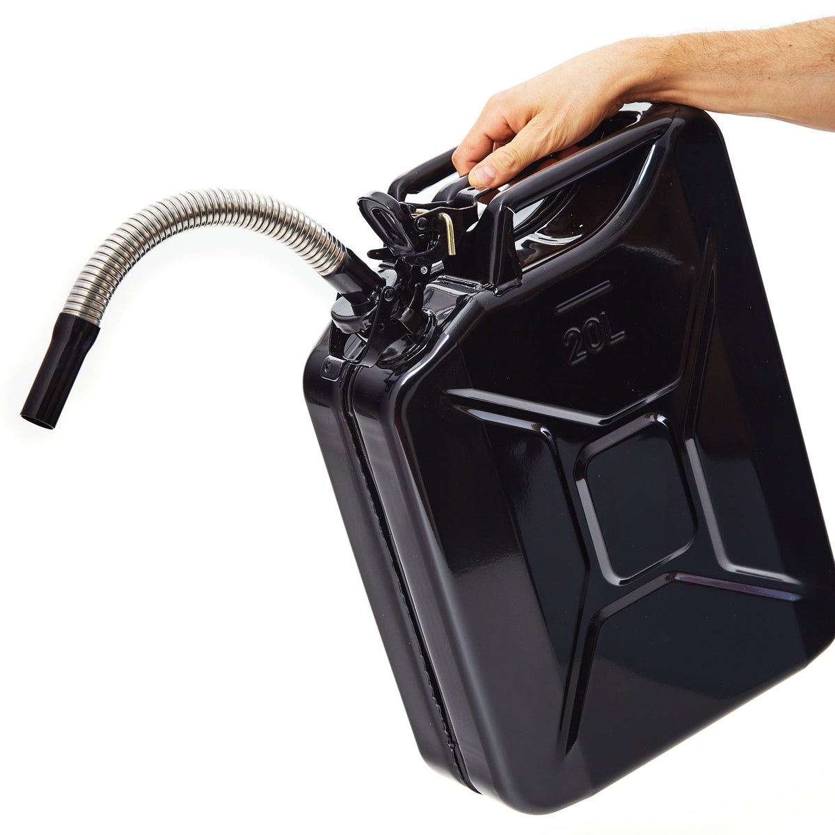 BW Flexibele Tuit voor Metalen Brandstofblikken (5/10/20 Liter) - 25mm Flexibele Pijp voor Diesel - Zwart - RAL 9005 - Gemaakt in Europa