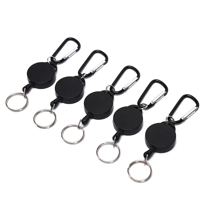 (5er Set) Anti-Lost Key-Bak Karabiner Haken Schlüsselanhänger    Schlüsselring - Schwarz