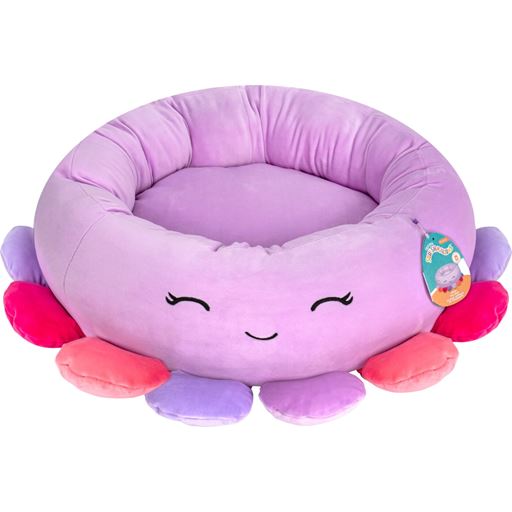Squishmallows Beula Blæksprutte Dyreseng, Lilla/Lyserød