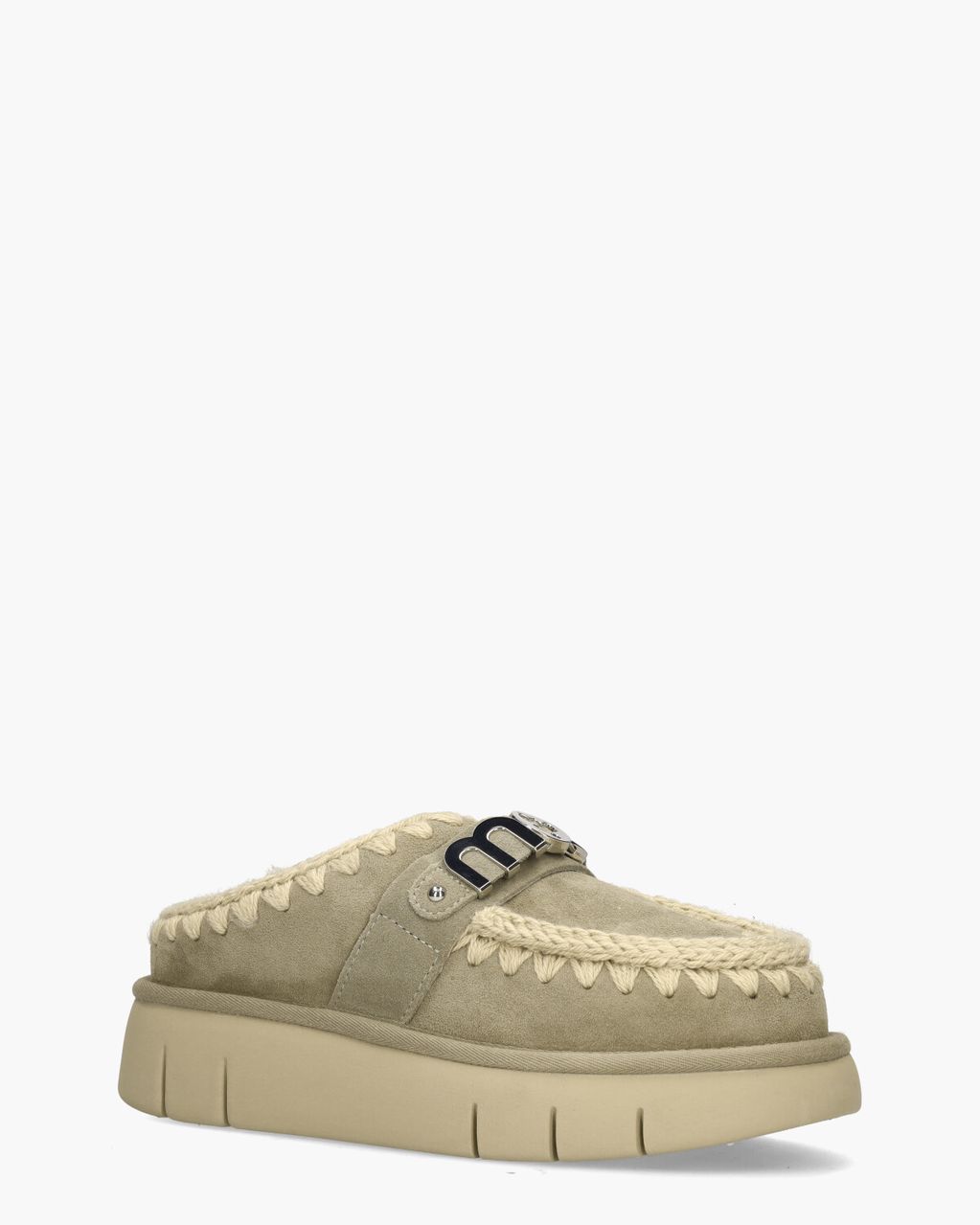 Mou Bounce Glog Metal Logo Groen Damesslippers