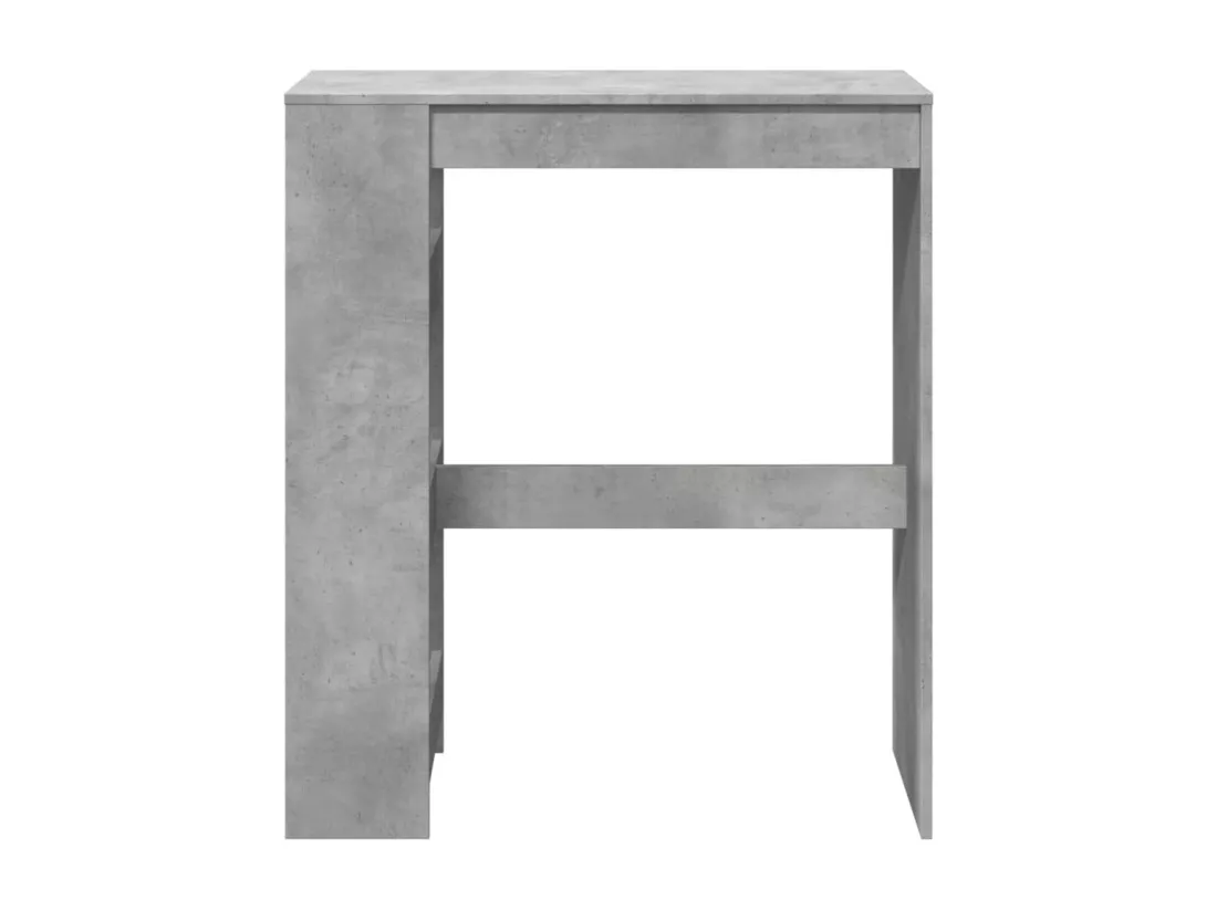 Table de bar avec étagères gris béton bois d'ingénierie