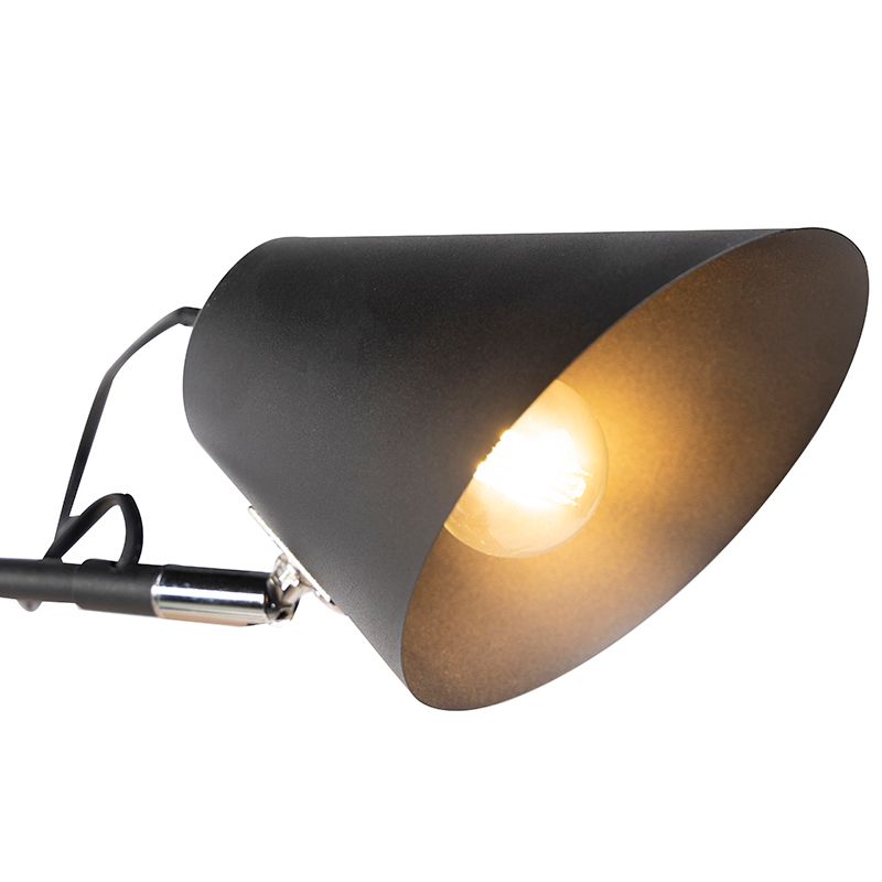 Smart wandlamp zwart 2-lichts verstelbaar incl. Wifi A60 - Lune