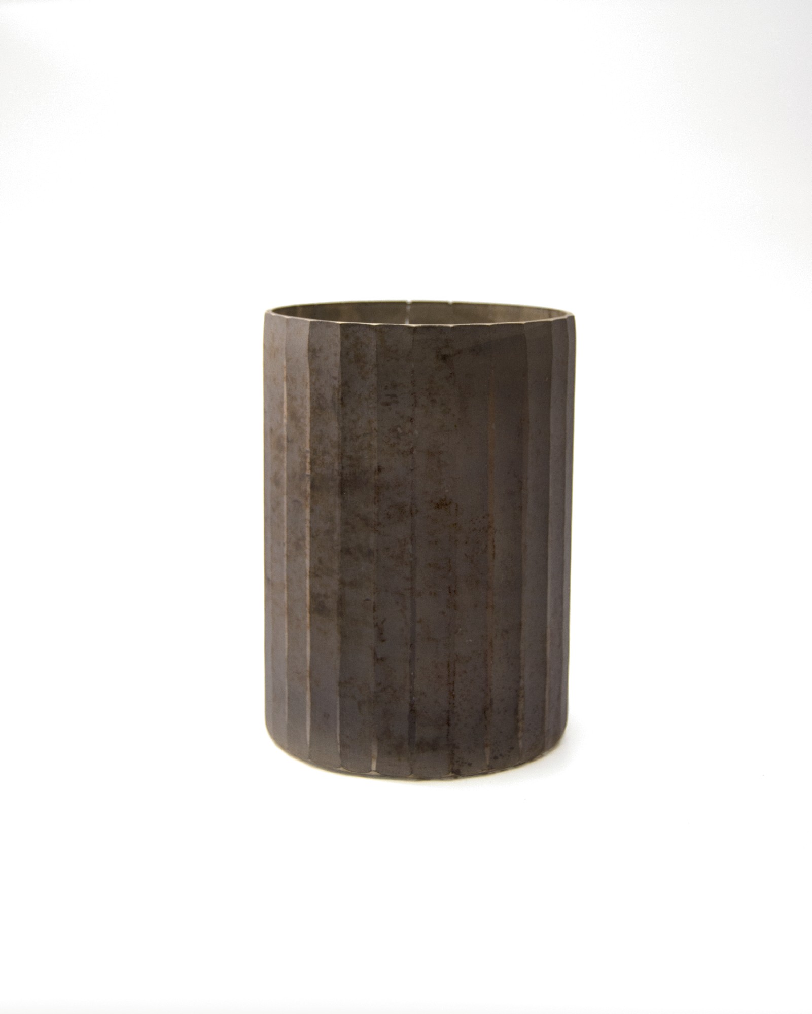 Windlicht 'Strier', grau, Ø 12 cm, H 16 cm von fischer's lagerhaus