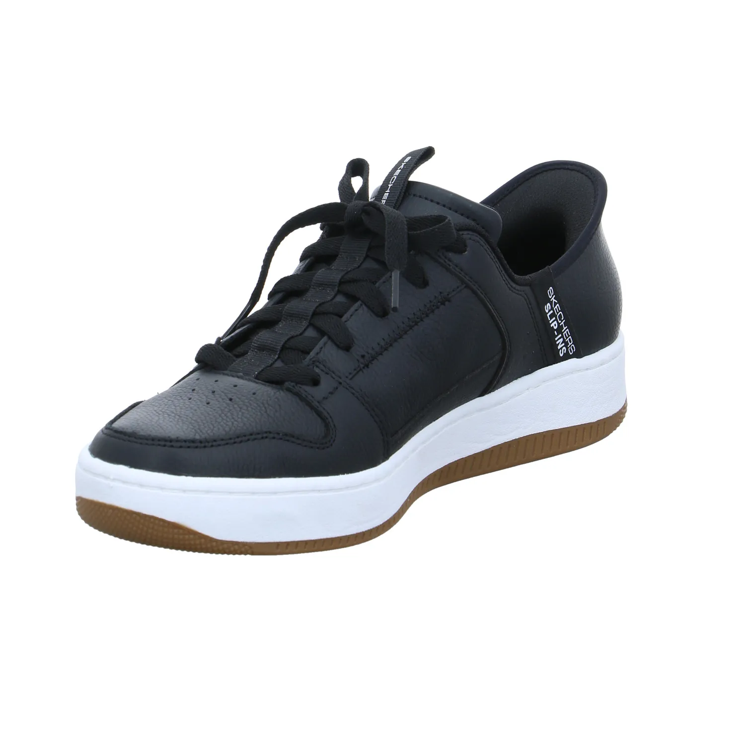 SKECHERS Halbschuhe Sneaker Schwarz Leder