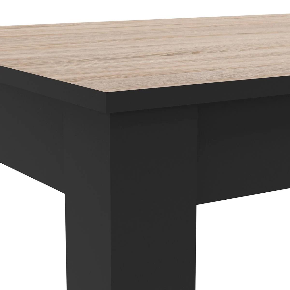 WAYNE TABLE 140X90 CHENE BROSSE NR MAT