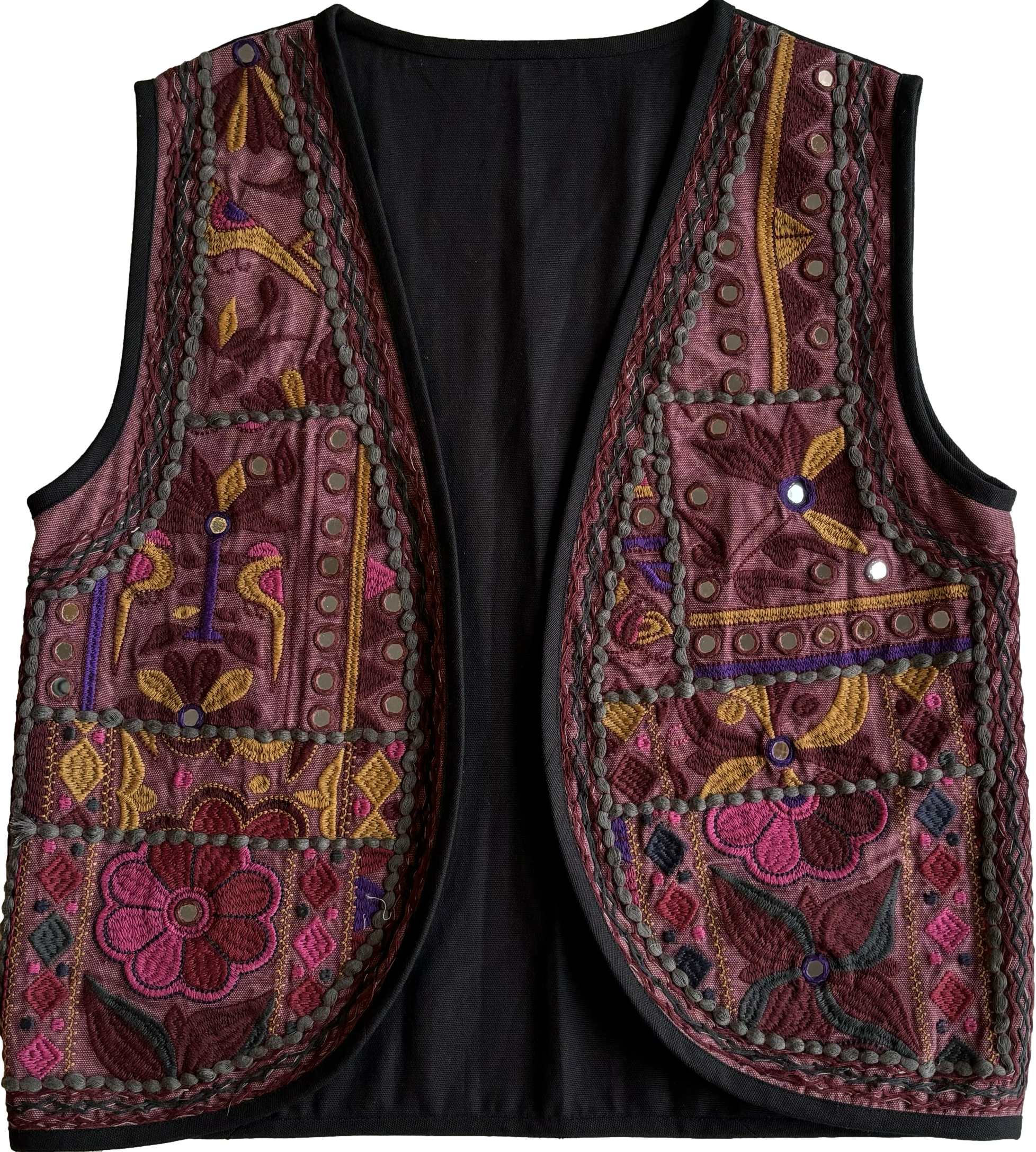 PUSHKAR PAYAL - Veste sans manche brodée en coton | Multicolore