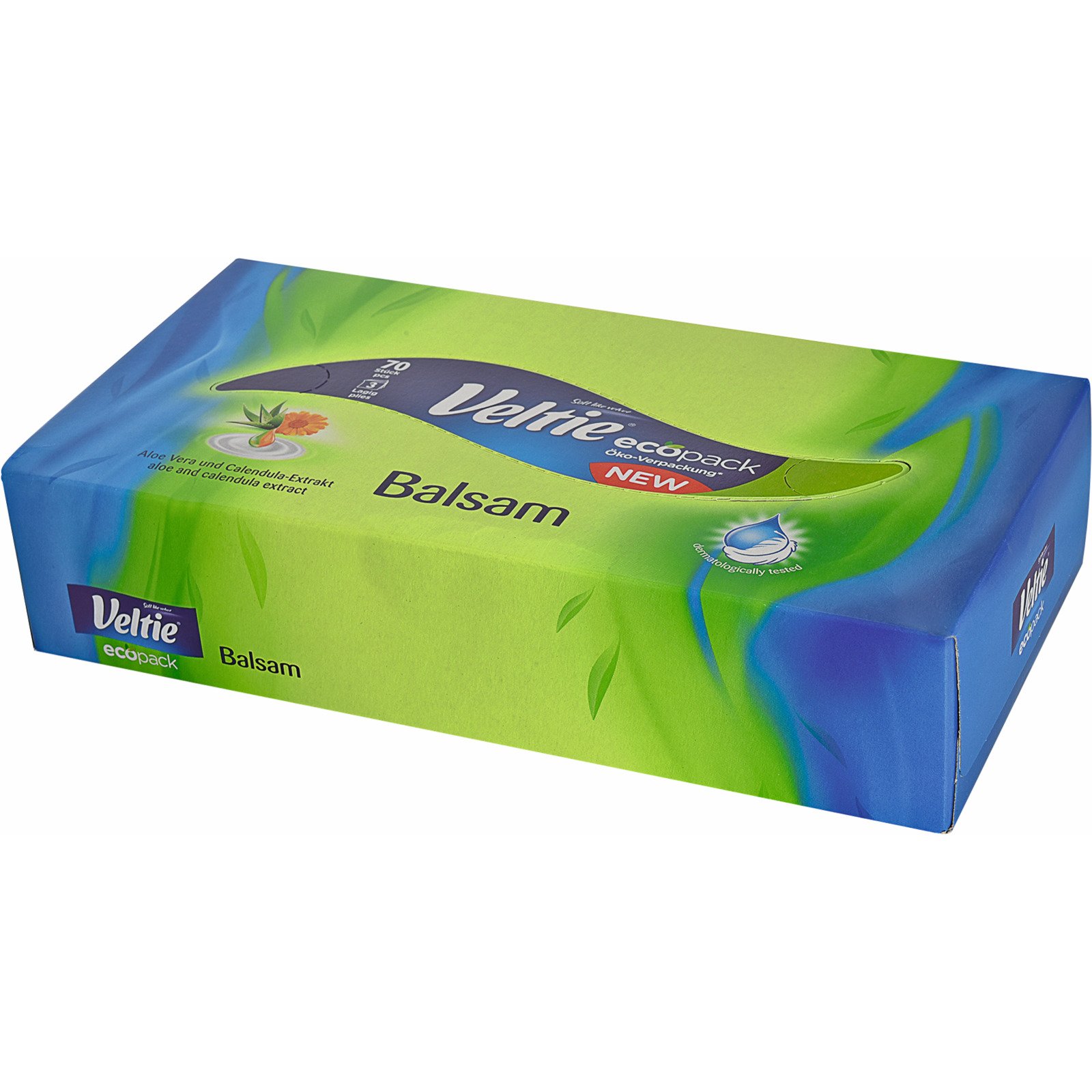 Veltie Kosmetiktücher Balsam & Aloe Vera 70 Tücher