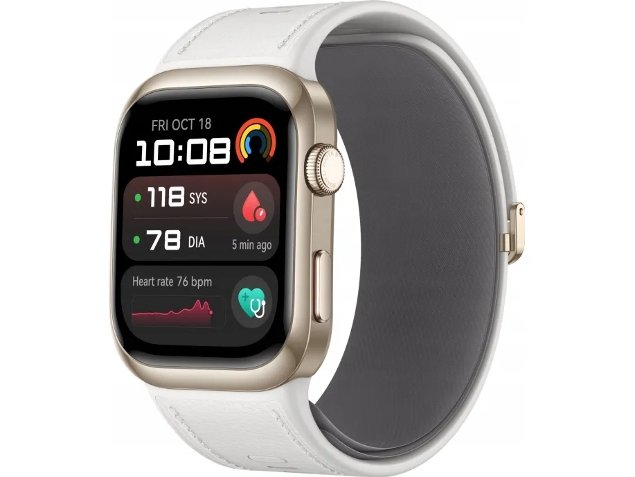 Huawei Watch D2 - Guld aluminiumlegering - smart ur med rem - composite leather - hvid - håndledsstørrelse: 161-210 mm - display 1.82
