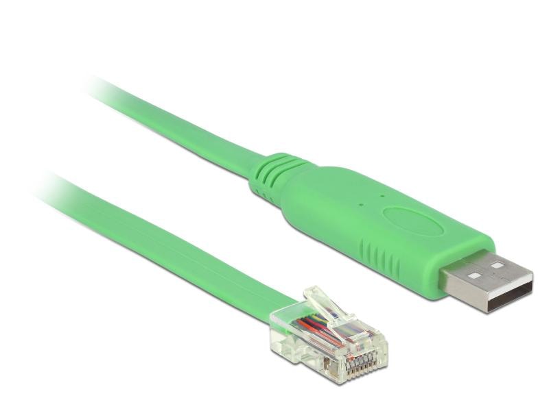 Delock Konsolenkabel USB - RJ-45 , RS232, Cisco kompatibel USB 2.0 zu 1x Seriell Adapter