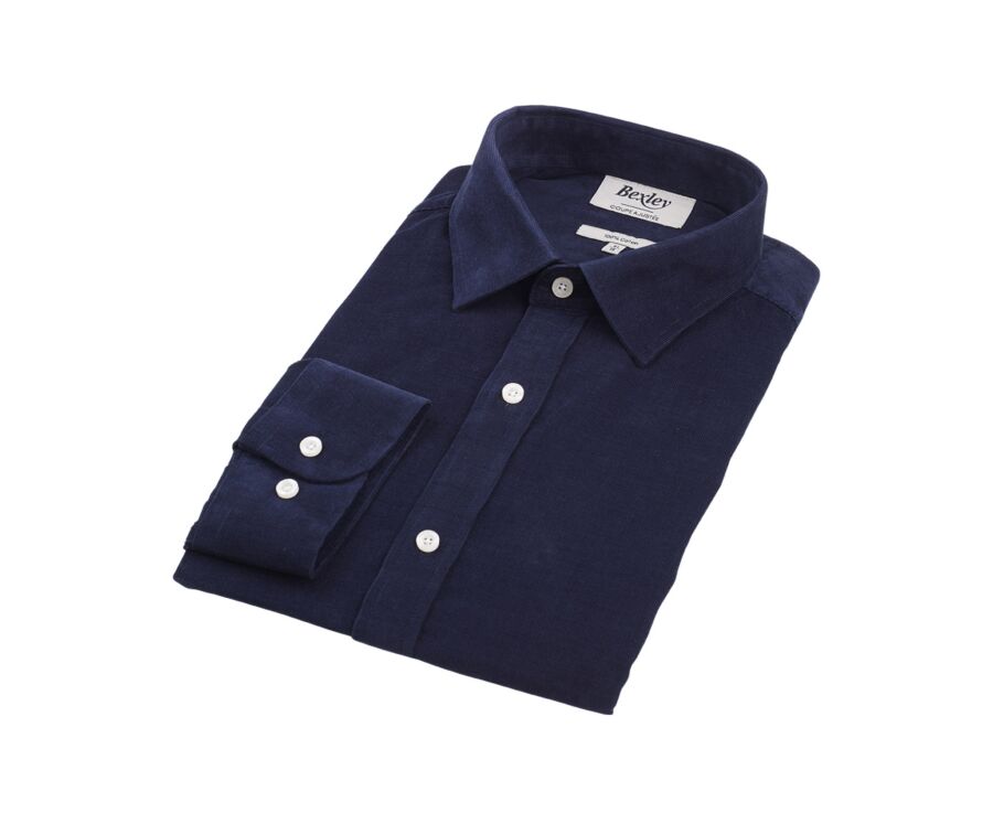 Chemise velours Navy - Col français - WALBERT