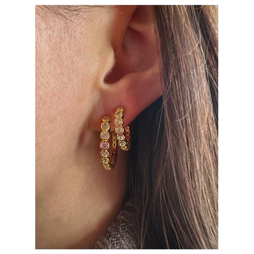 Pico Alba Crystal Øreringe, Gold Plated