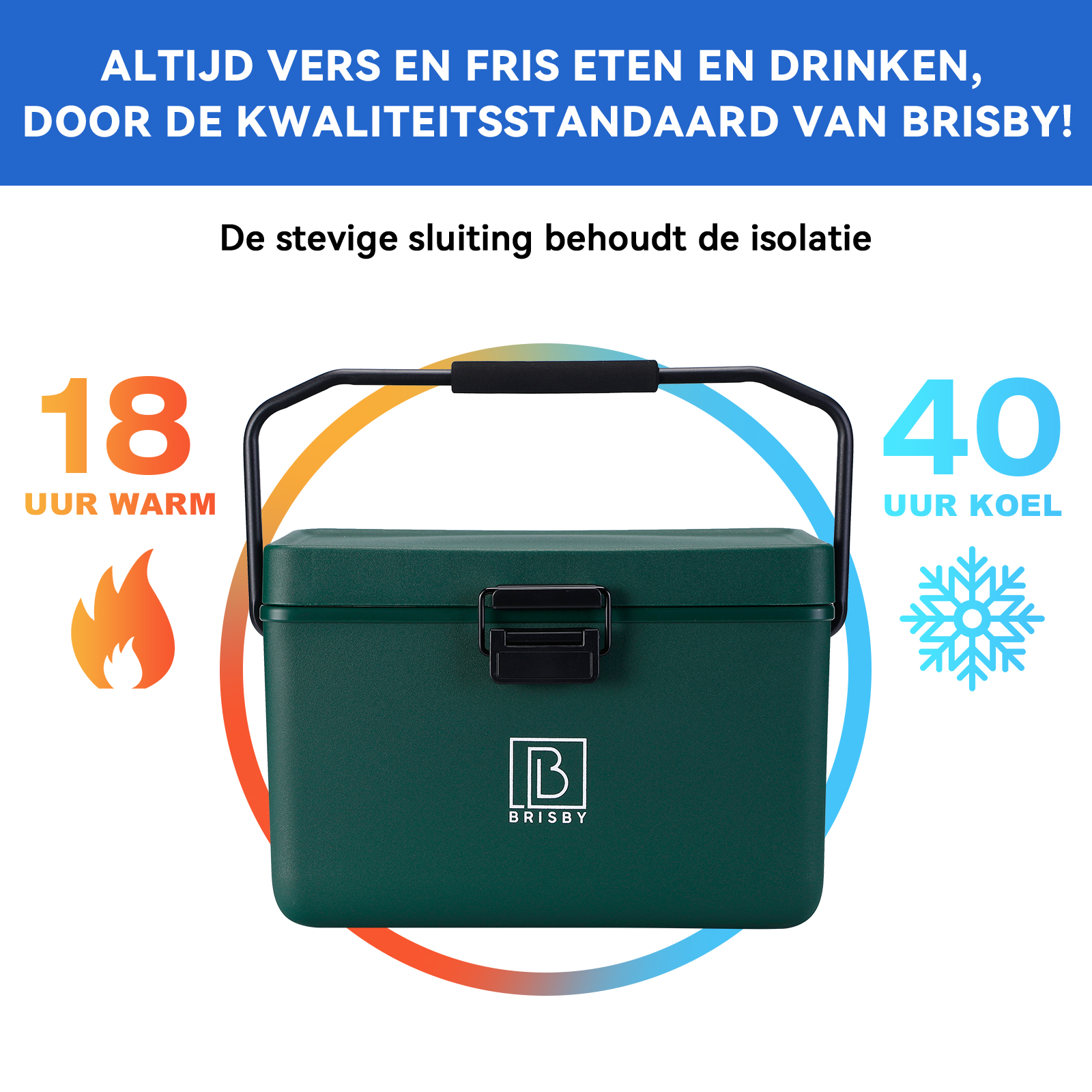 Brisby Frigobox 12 liter koelbox met koelelementen - Green